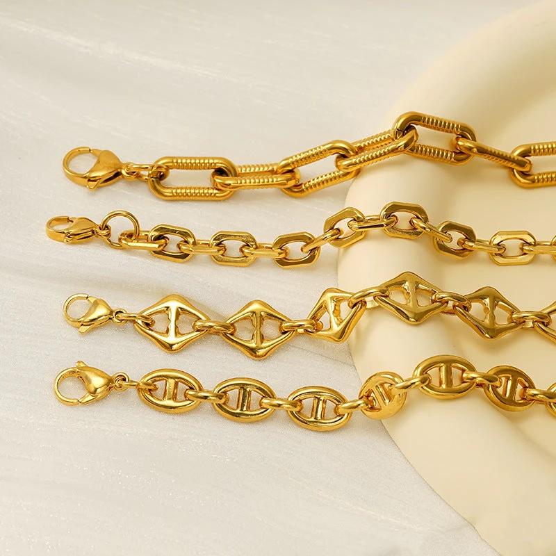 Stainless Steel Gold-plated Bracelet For Men by GJG Denim