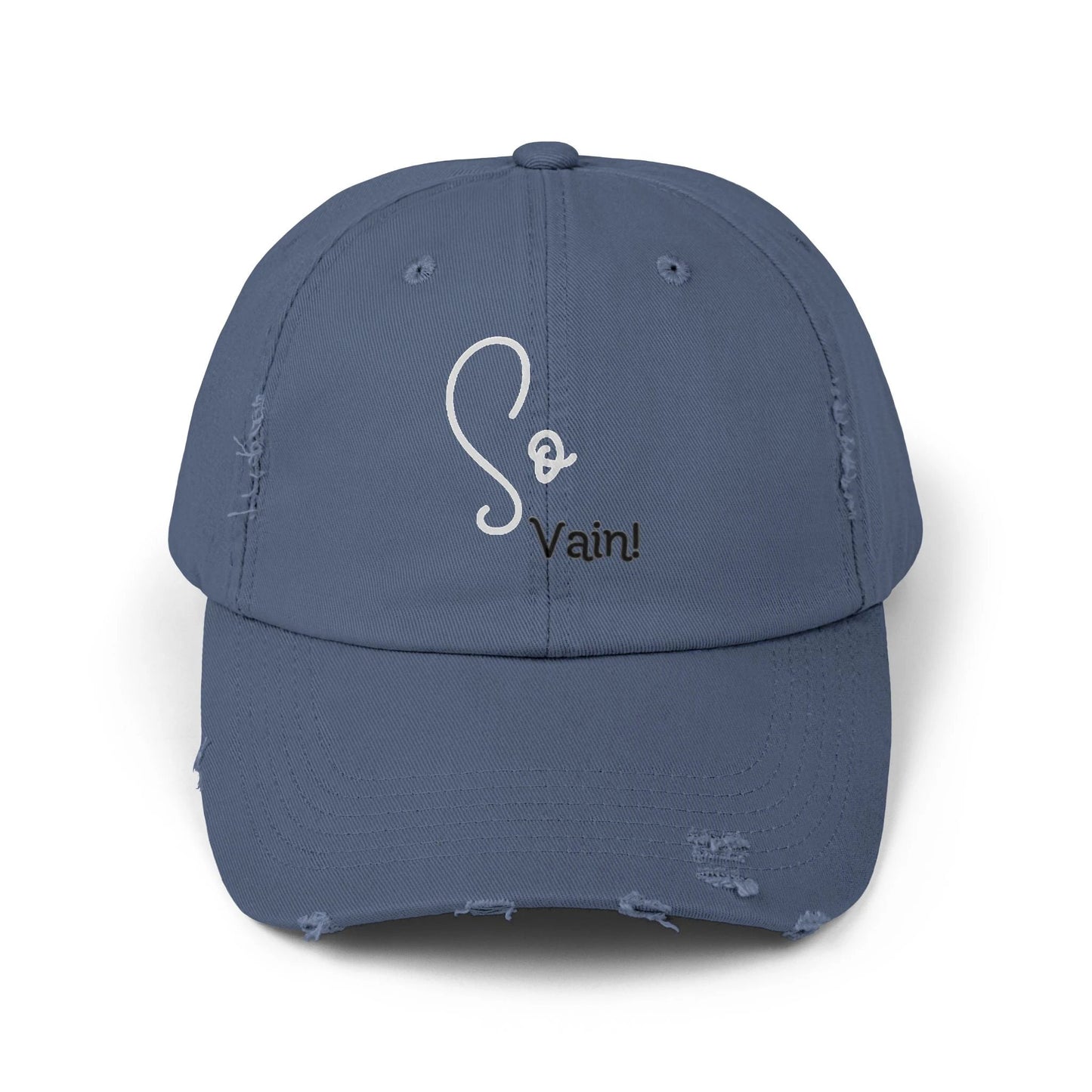 So vain Unisex Distressed Cap by Printify