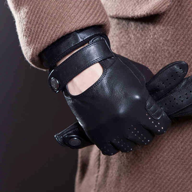 Sheepskin Leather Touch Screen Gloves For Men by GJG Denim