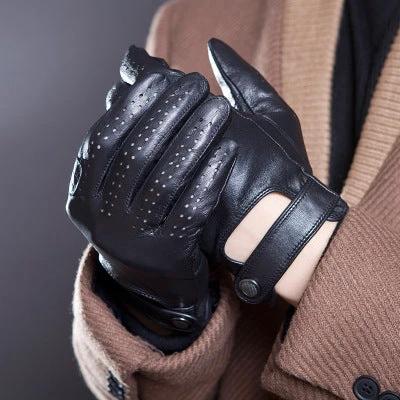 Sheepskin Leather Touch Screen Gloves For Men by GJG Denim
