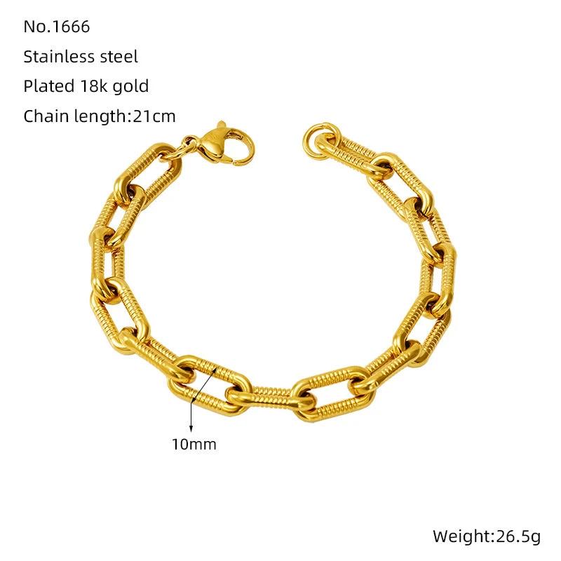 Stainless Steel Gold-plated Bracelet For Men by GJG Denim