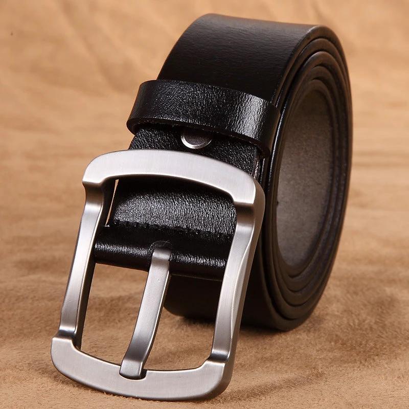 Men's Retro Leather Cowhide Belt by GJG Denim