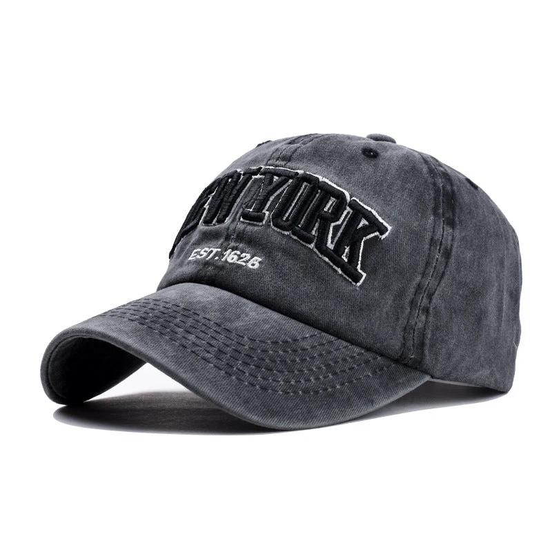 Washed Cotton Three-dimensional Embroidered Shade Baseball Cap For Men by GJG Denim