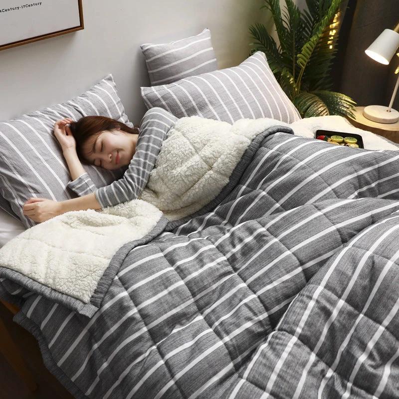 Fleece Throw Thick Warm Winter Blanket by GJG Denim