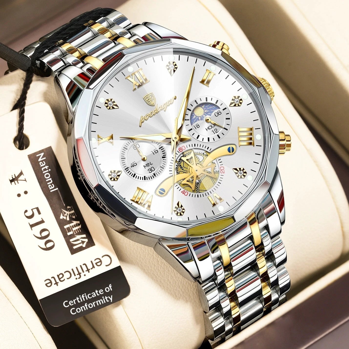 Waterproof Multifunctional Quartz Watch For Men by GJG Denim