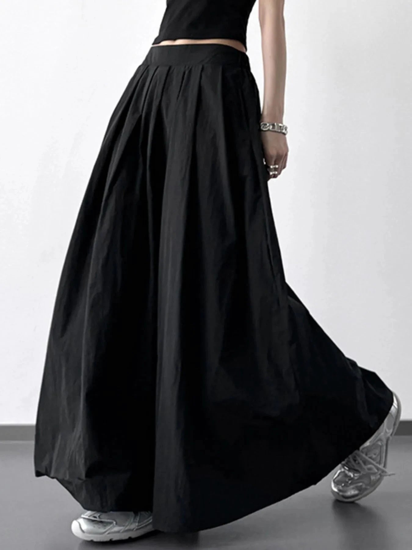 Pleated Linen Maxi Skirt by Lady Ros