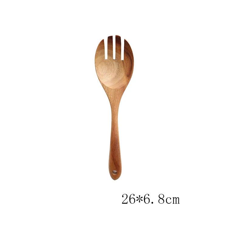 Teak Natural Wood Kitchen Utensils Set by GJG Denim