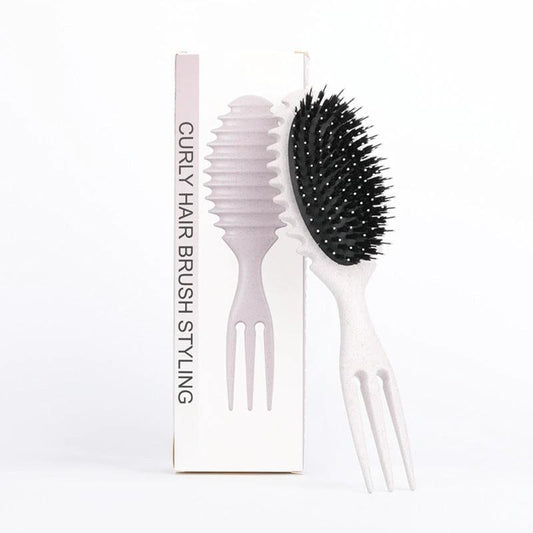 Curl Defining Bounce Hair Brush Barbershop Boar Bristle Comb Detangling Shaping Hairbrushes Professional Salon Home Styling Comb by GJG Denim