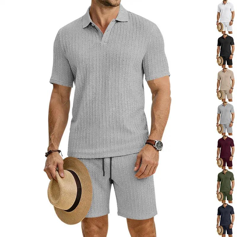 Men's Stretch Jacquard Textured Suit by GJG Denim