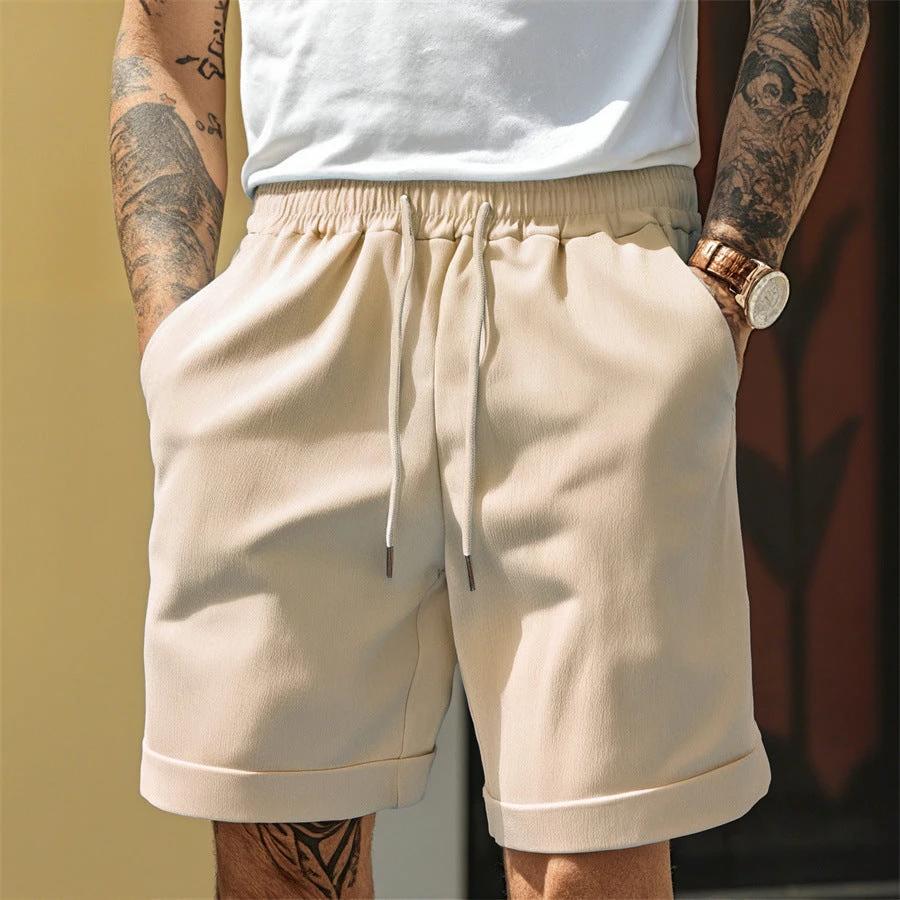 Men's Summer High Street Pleated Shorts by GJG Denim