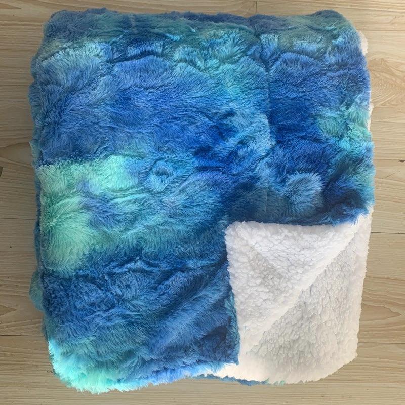 Thickened Flannel Lamb Wool Composite Double Leisure Blanket by GJG Denim