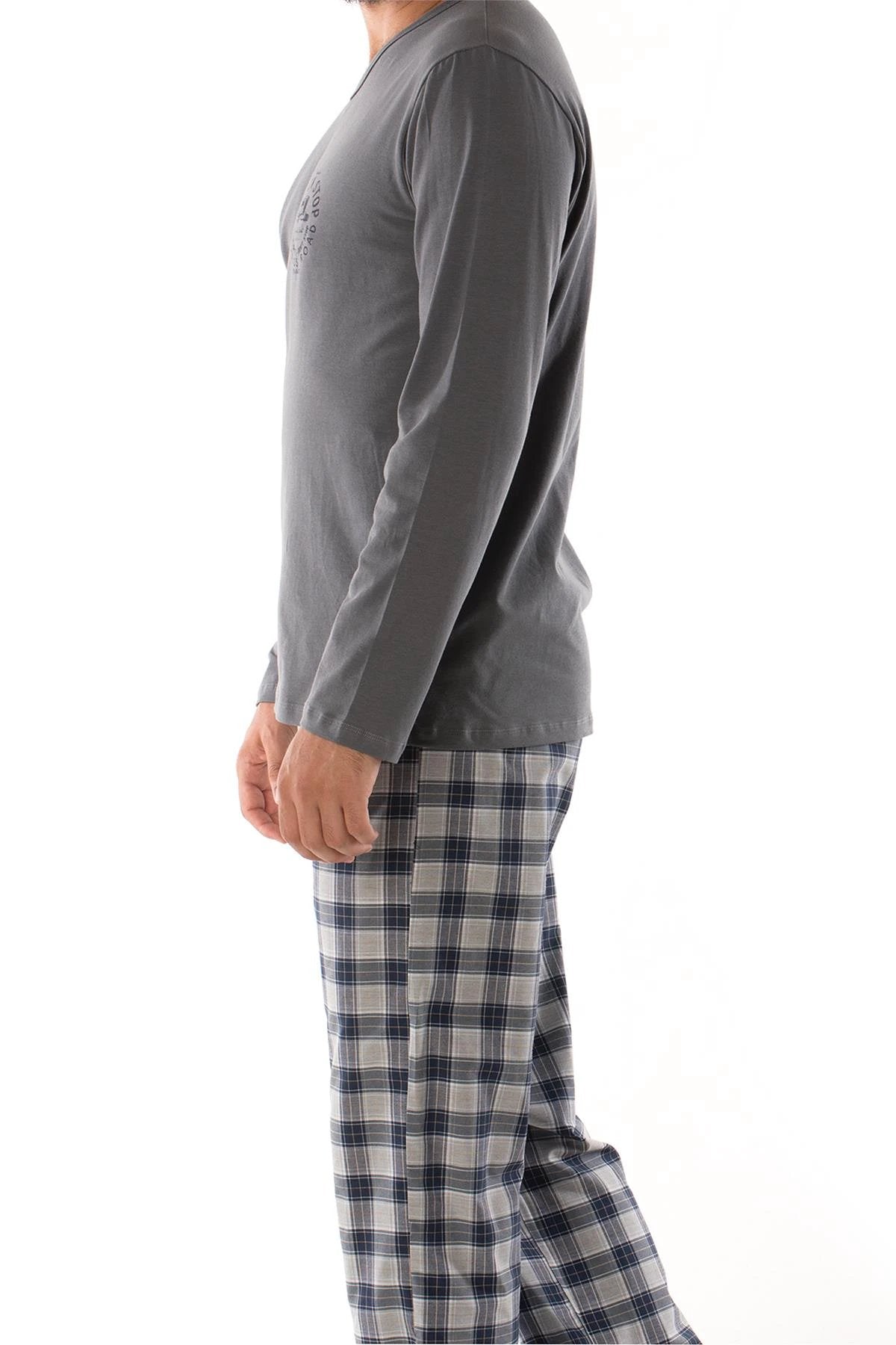 Men's Casual Long Sleeve Pajamas by GJG Denim