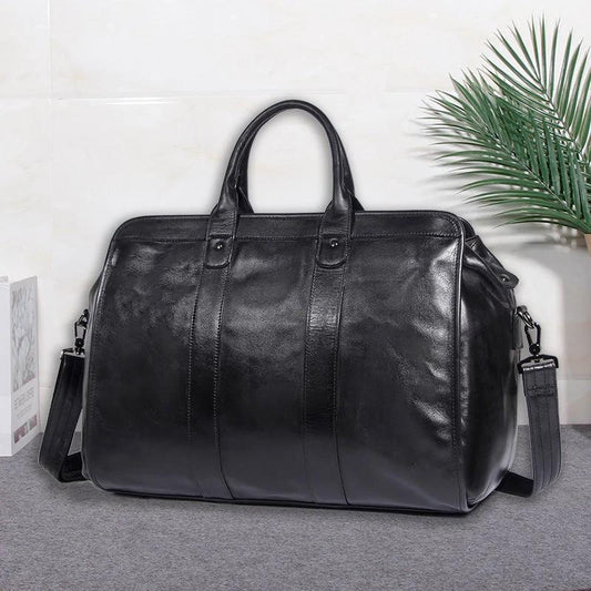 Large Capacity Genuine Leather Travel Luggage Bag Cowhide by GJG Denim