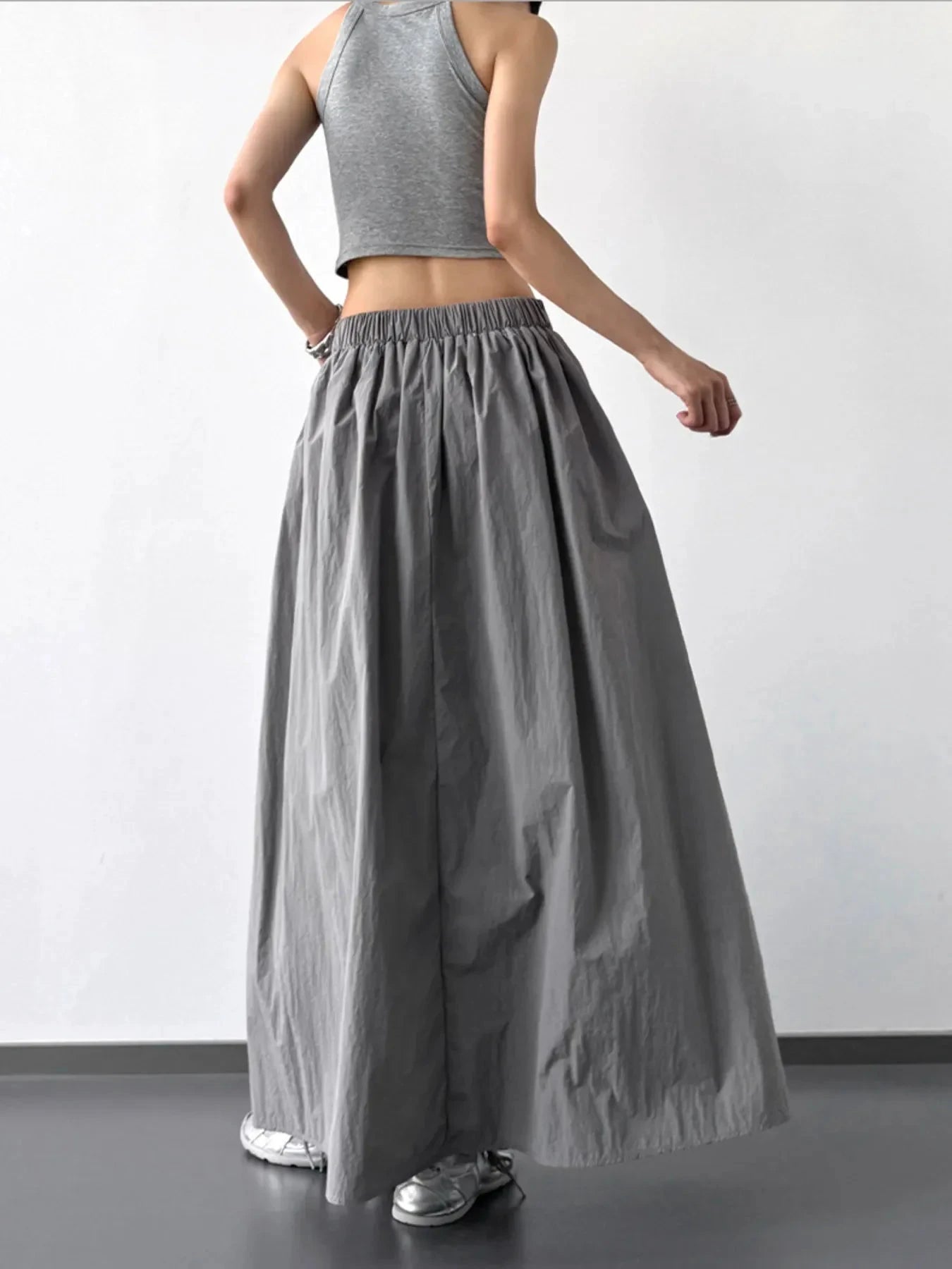 Pleated Linen Maxi Skirt by Lady Ros