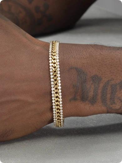 Men's Gold Tennis Bracelet by GJG Denim