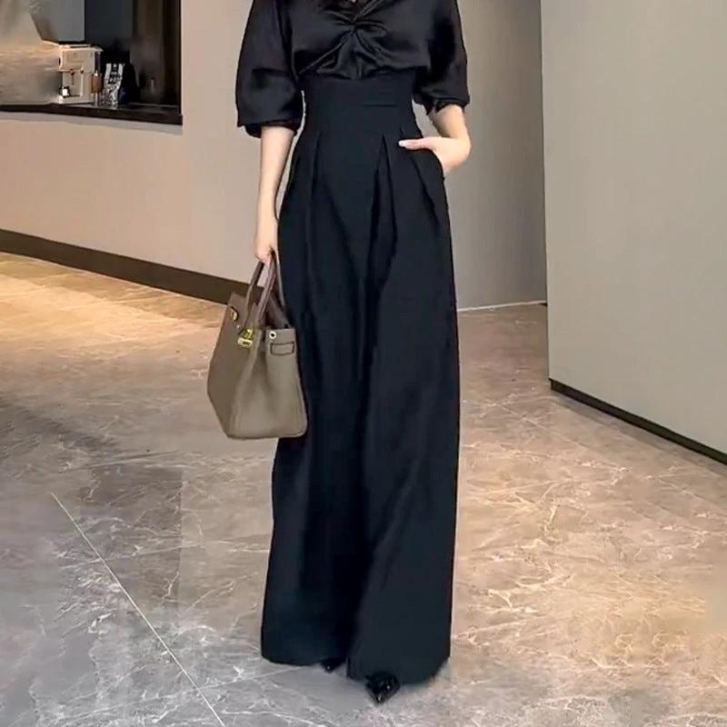 Fashion Drooping Wide-leg Pants Women by GJG Denim
