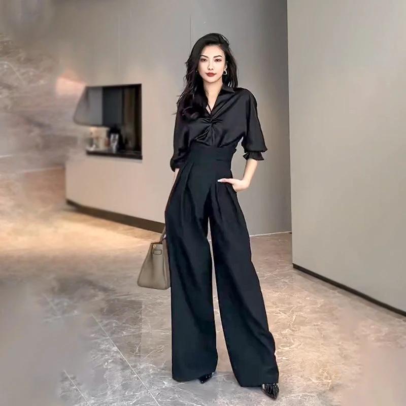 Fashion Drooping Wide-leg Pants Women by GJG Denim