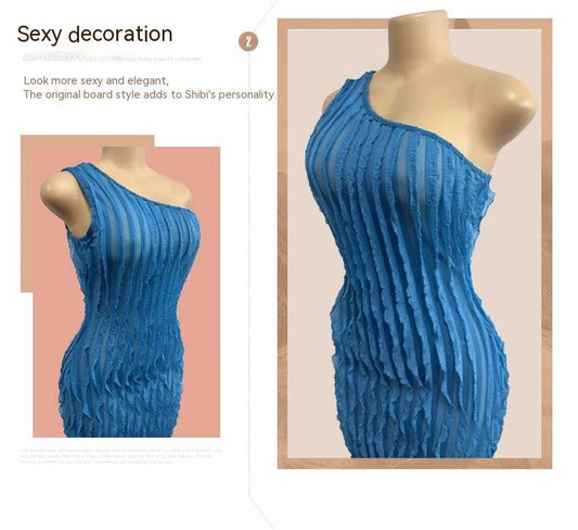 Backless High Waist Sheath Dress by GJG Denim