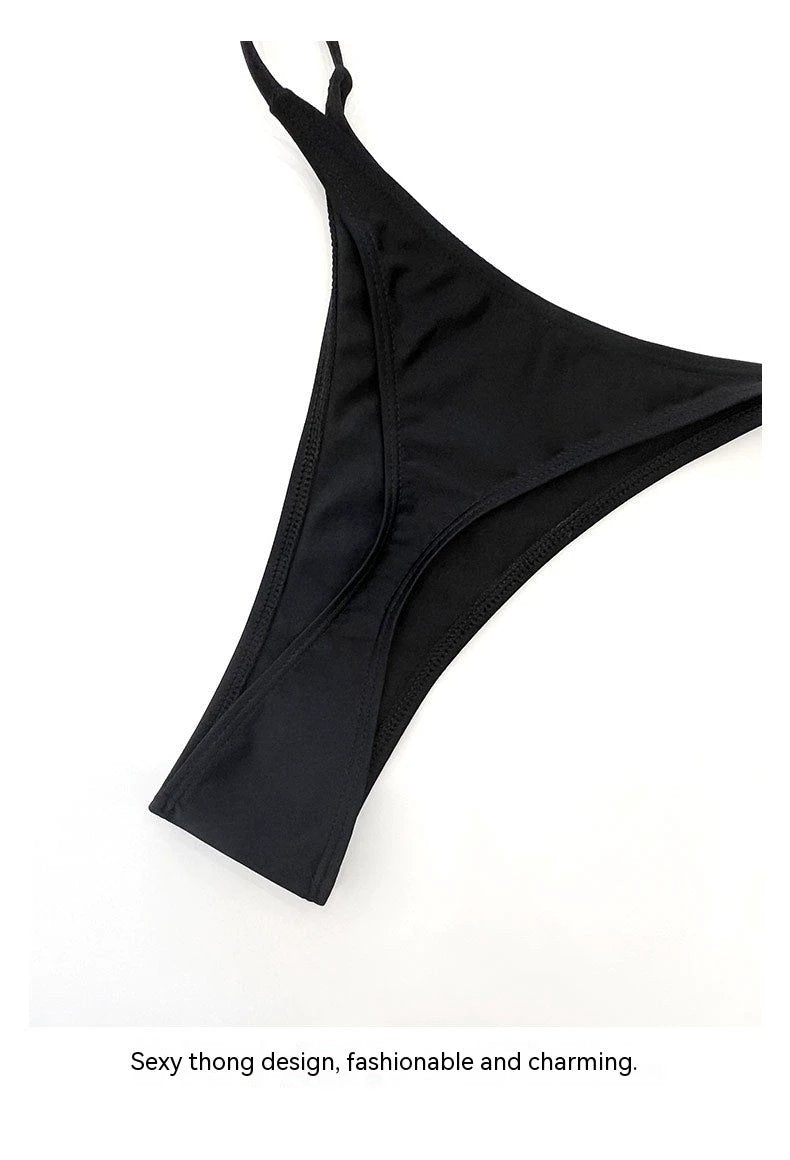 Bikini Four-piece Suit Black Mesh Swimwear Women by GJG Denim
