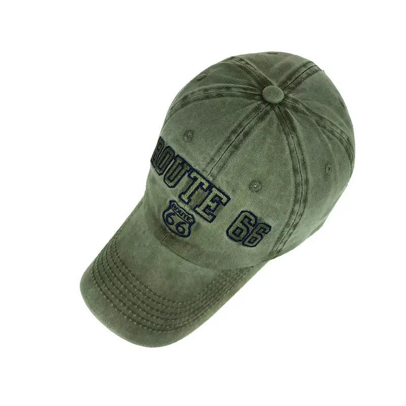 Men's Route 66 Embroidered Baseball Cap by GJG Denim