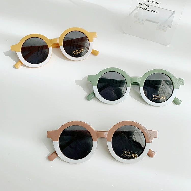 Children's Sunglasses Round Frame Sun Protection And Sunshade Fashion All-matching by GJG Denim