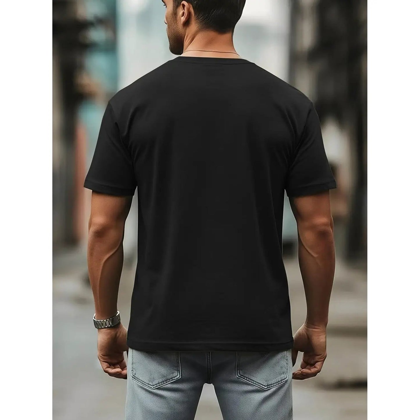 Men's Humorous Letter-Print Fashion Short-Sleeve T-shirt by GJG Denim