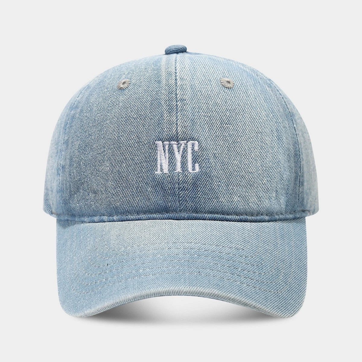 Men's Retro Denim "NYC" Peaked Cap by GJG Denim