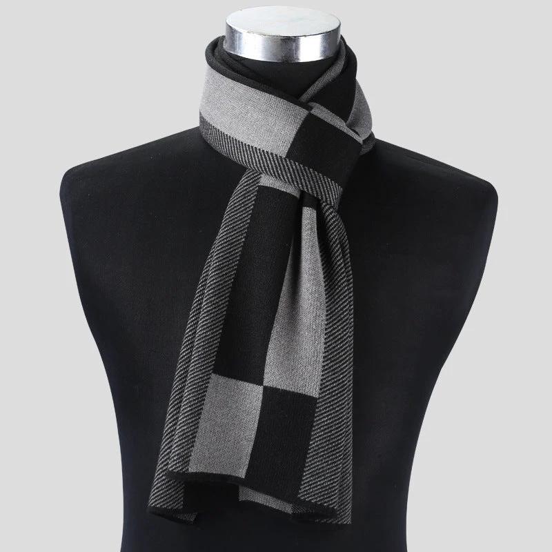 Men's Plaid Knitted Scarf by GJG Denim