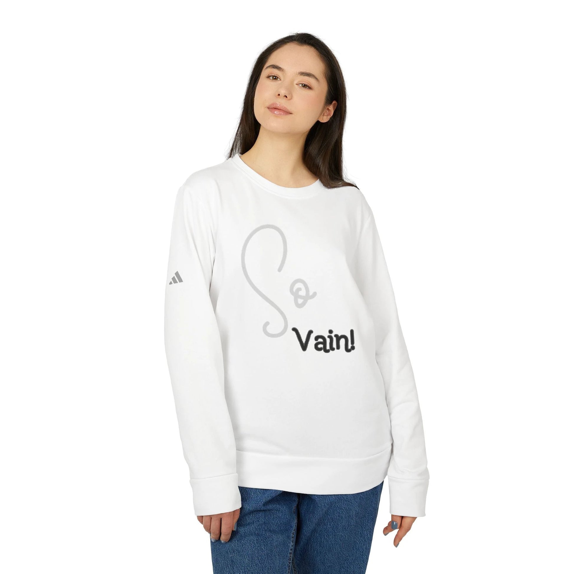 adidas Unisex Fleece Crewneck Sweatshirt So Vain by Printify