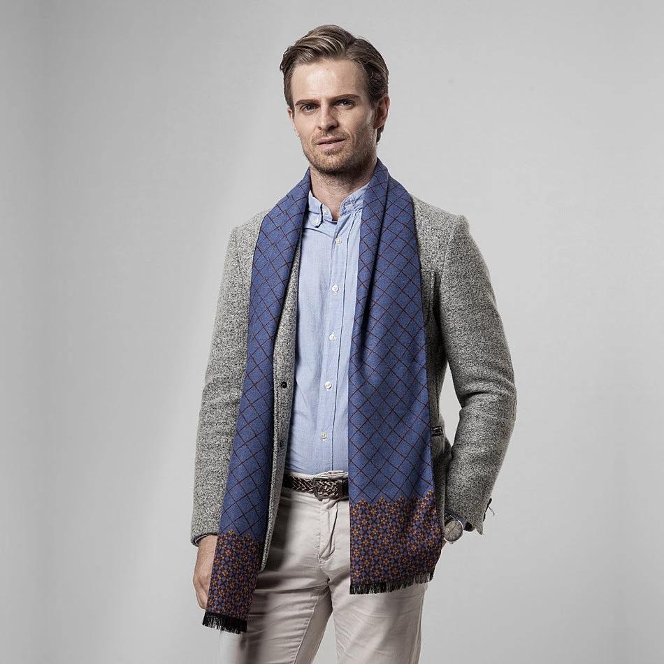 Classic Plaid Casual Warm Scarf For Men by GJG Denim