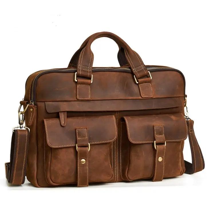 Genuine Retro 15.6 inch Laptop Bag For Men by GJG Denim