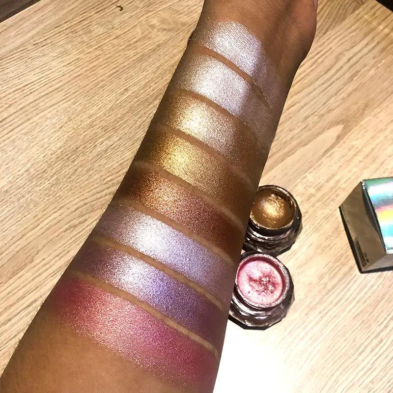 Face Highlighter Jelly Gel Mermaid Eyeshadow Glow Body Glitter Festival Makeup Iluminador Gold Liquid Highlighter Bronzer by GJG Denim