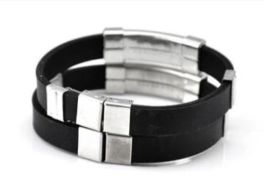 Cross Silicone Titanium Steel Bracelet For Men by GJG Denim