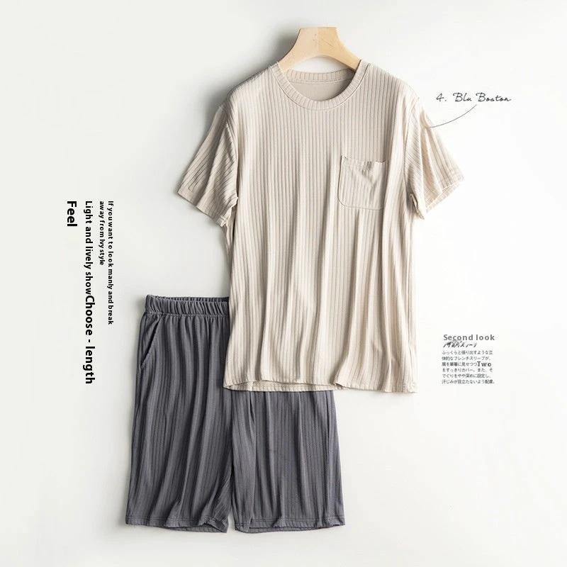 Men's Half Sleeve Shirt And Shorts Pajamas by GJG Denim