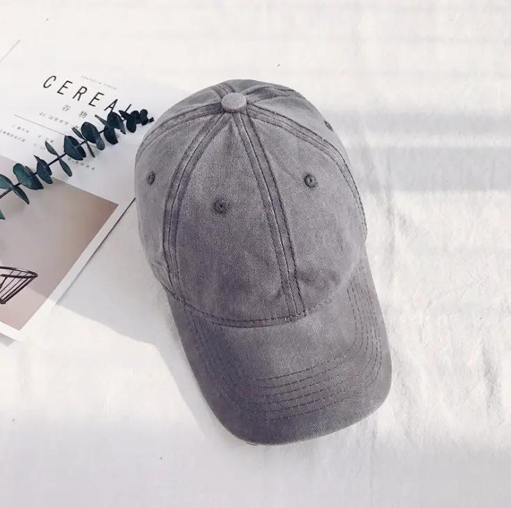 Men's Retro Washed Cotton Soft Top Baseball Cap by GJG Denim