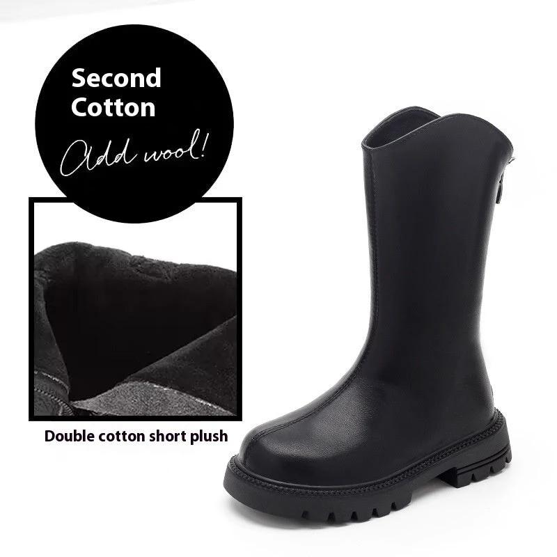 Girls' Shoes Winter Children's Boots Spring And Autumn Children's Shoes by GJG Denim