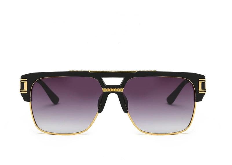 Men's Square Retro Colorful Reflective Sunglasses by GJG Denim