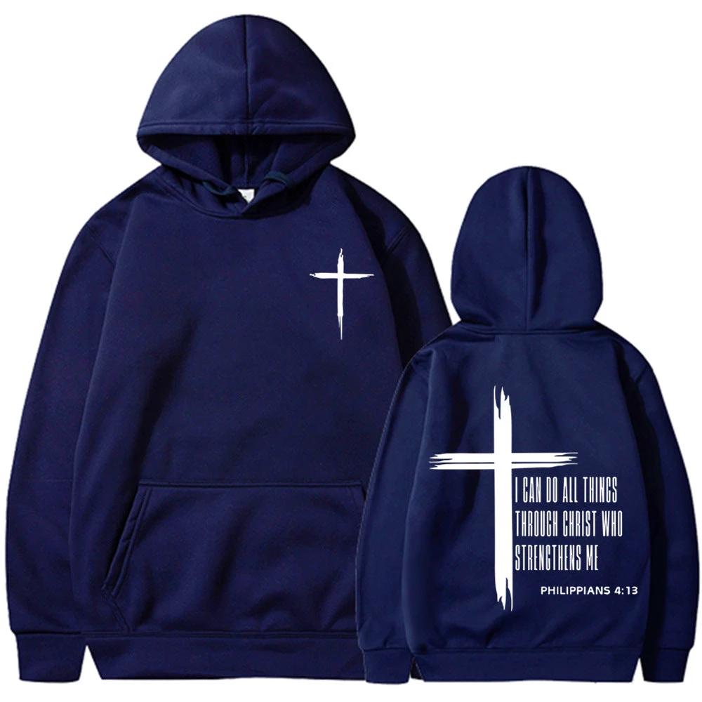 Men's "I Can Do All Things Through Christ" Hoodie by GJG Denim