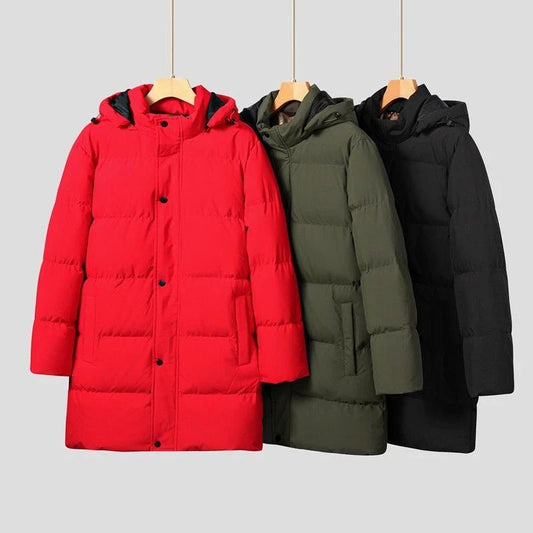 Men's Thickened Thermal Long Color Cotton Coat by GJG Denim