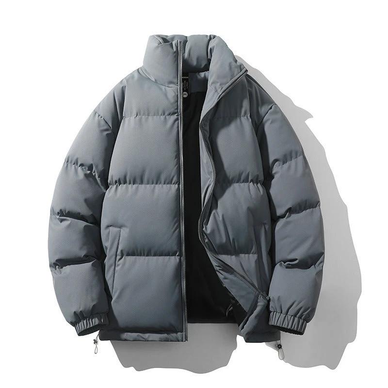 Men's Thick Warm Down Casual Loose Cotton Padded Jacket by GJG Denim