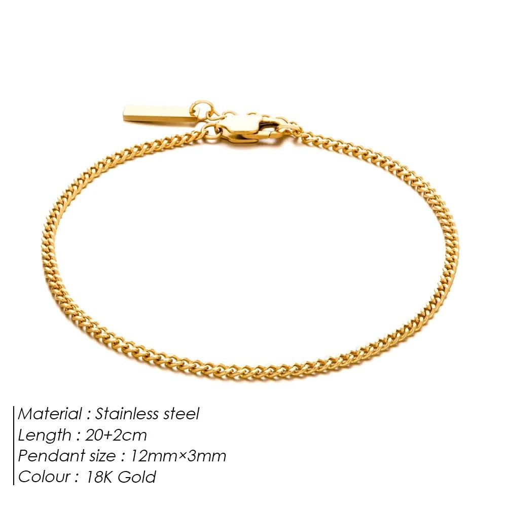 Men's Stainless Steel Cuban Chain Adjustable Fade-Proof Bracelet by GJG Denim