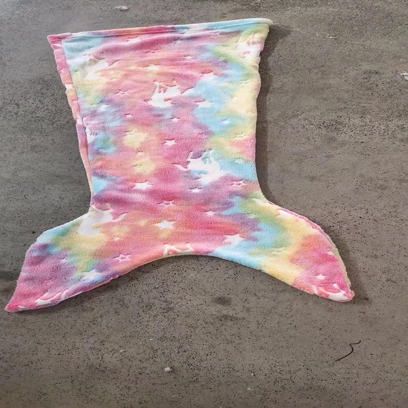 Children's Mermaid Luminous Sleeping Bag Double-sided Blanket Sleeping Quilt by GJG Denim
