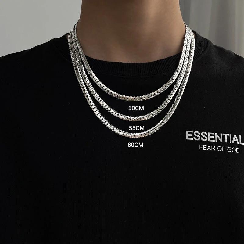 Men's Titanium Steel Encryption Embossed Chain by GJG Denim
