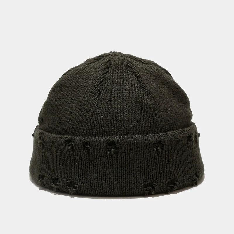 Men's Hole Knitted Beanie by GJG Denim