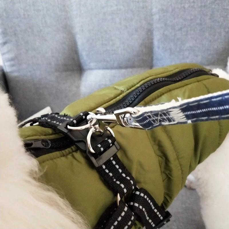 Waterproof Dog Clothes Winter Dog Coat With Harness Warm Pet Clothing Big Dog Jacket Chihuahua Labrador Coat Costume by GJG Denim
