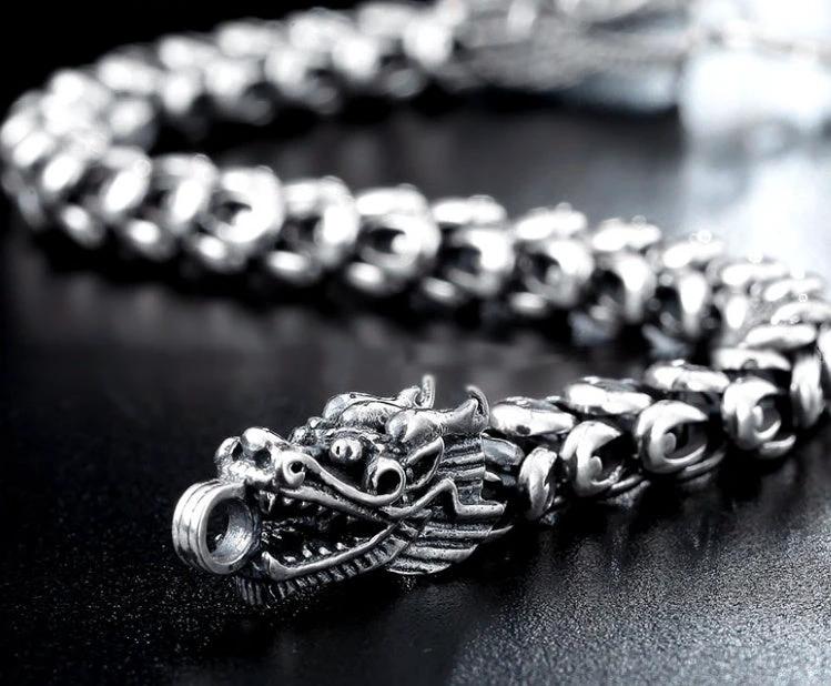 S925 Silver Bold Domineering Men's Faucet Bracelet by GJG Denim