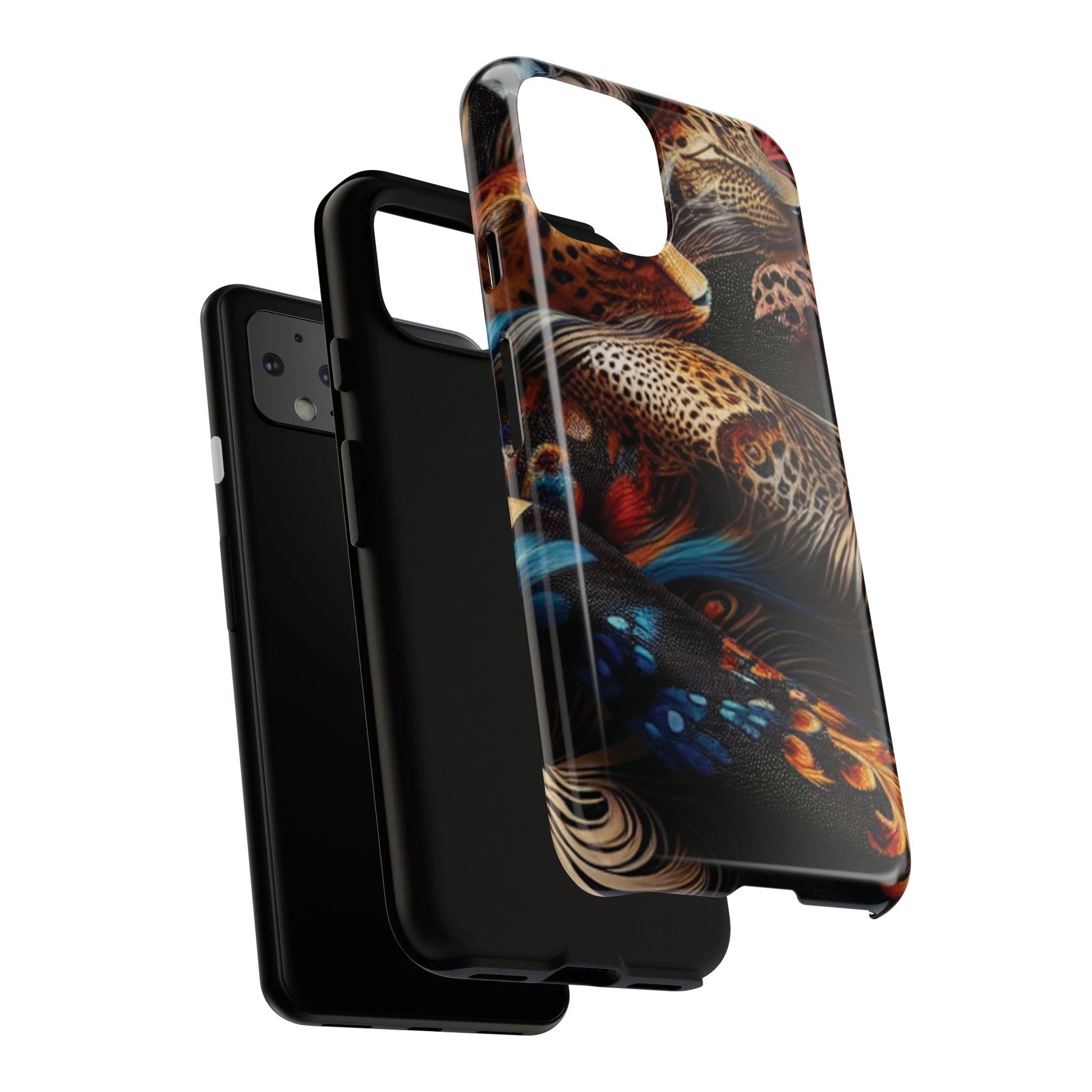 Stylish Tough Phone Case with Elegant Black and Gold Design by Printify