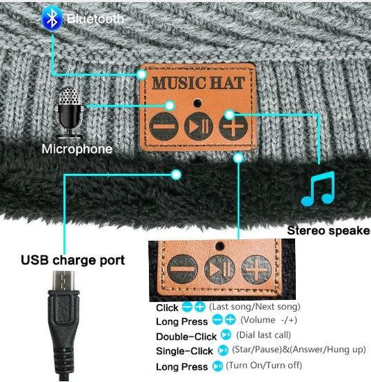 Men's Bluetooth Beanie and Neck Warmer by GJG Denim