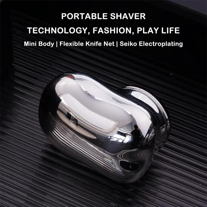 Mini Portable Face Cordless Shavers Rechargeable USB Electric Shaver Wet & Dry Painless Small Size Machine Shaving For Men by GJG Denim