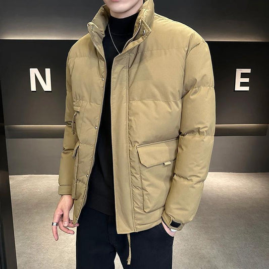 Men's Cotton Stand Collar Coat by GJG Denim